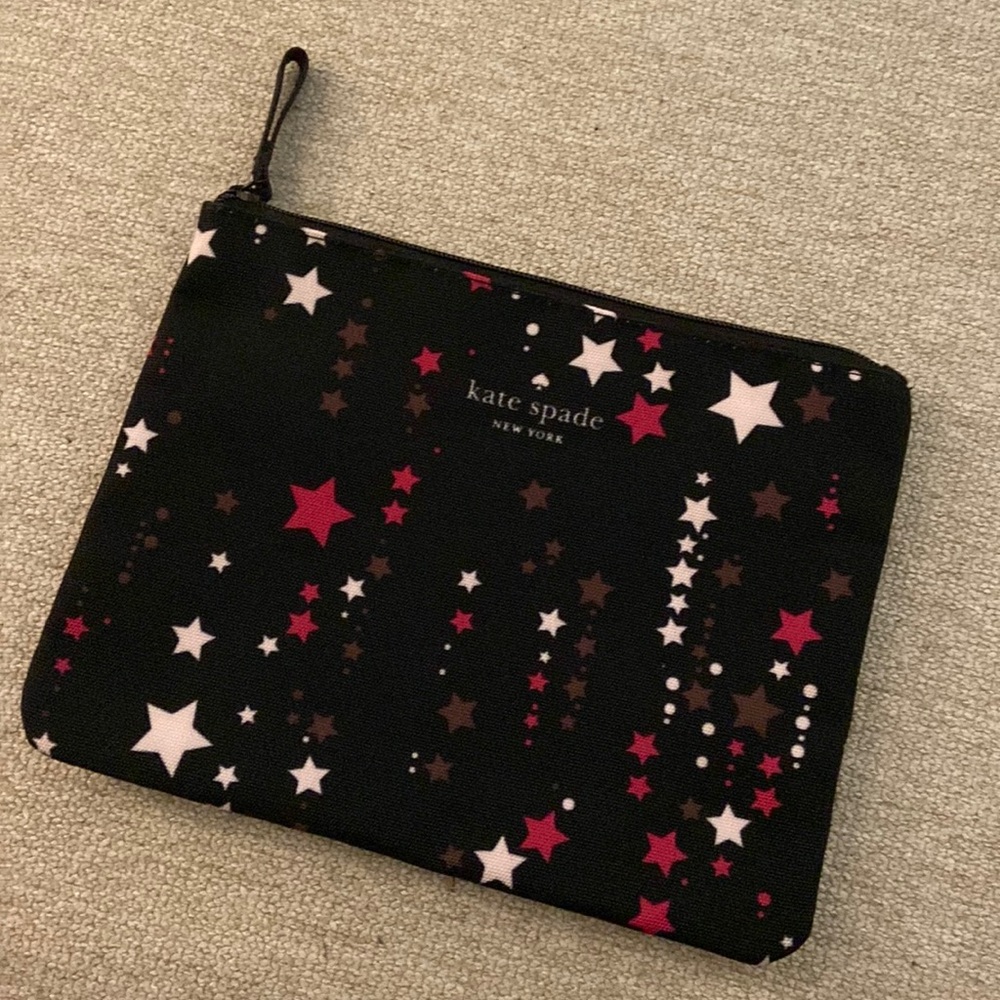 Kate Spade Pink Stars Canvas Zip Pouch